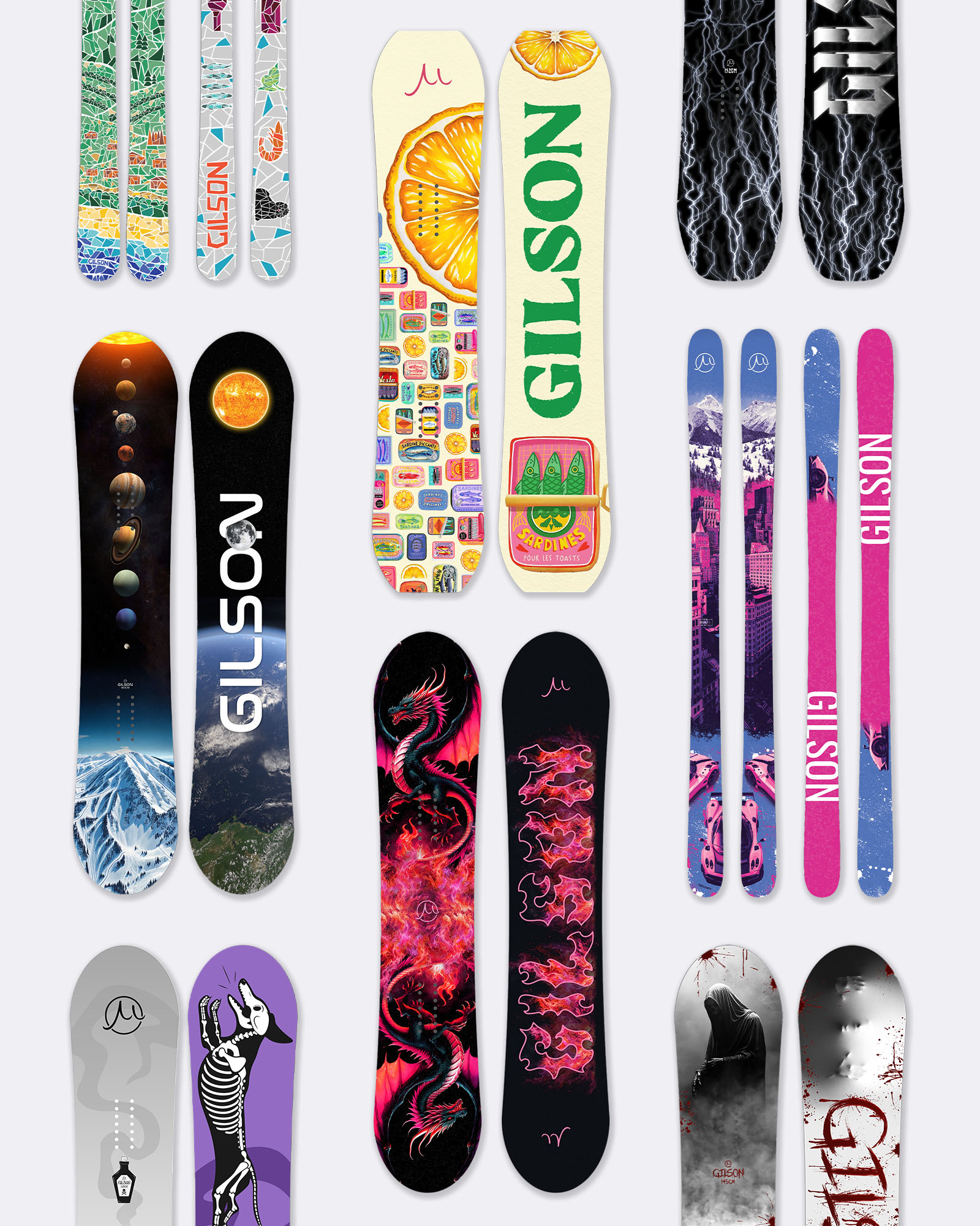 GILSON
Custom 1-of-1 Board/Skis graphics